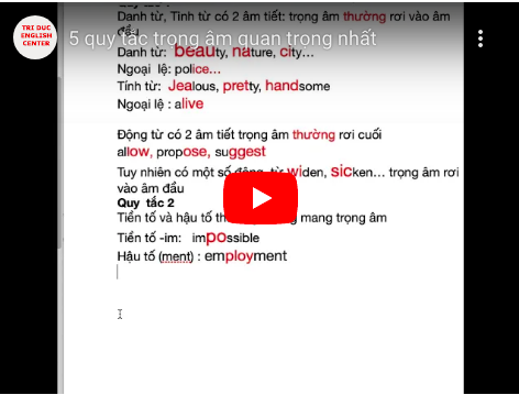 5 quy tắc trọng âm quan trọng nhất