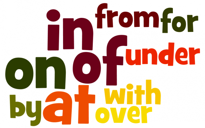 Elementary Grammar- Test 18- Common Prepositions.