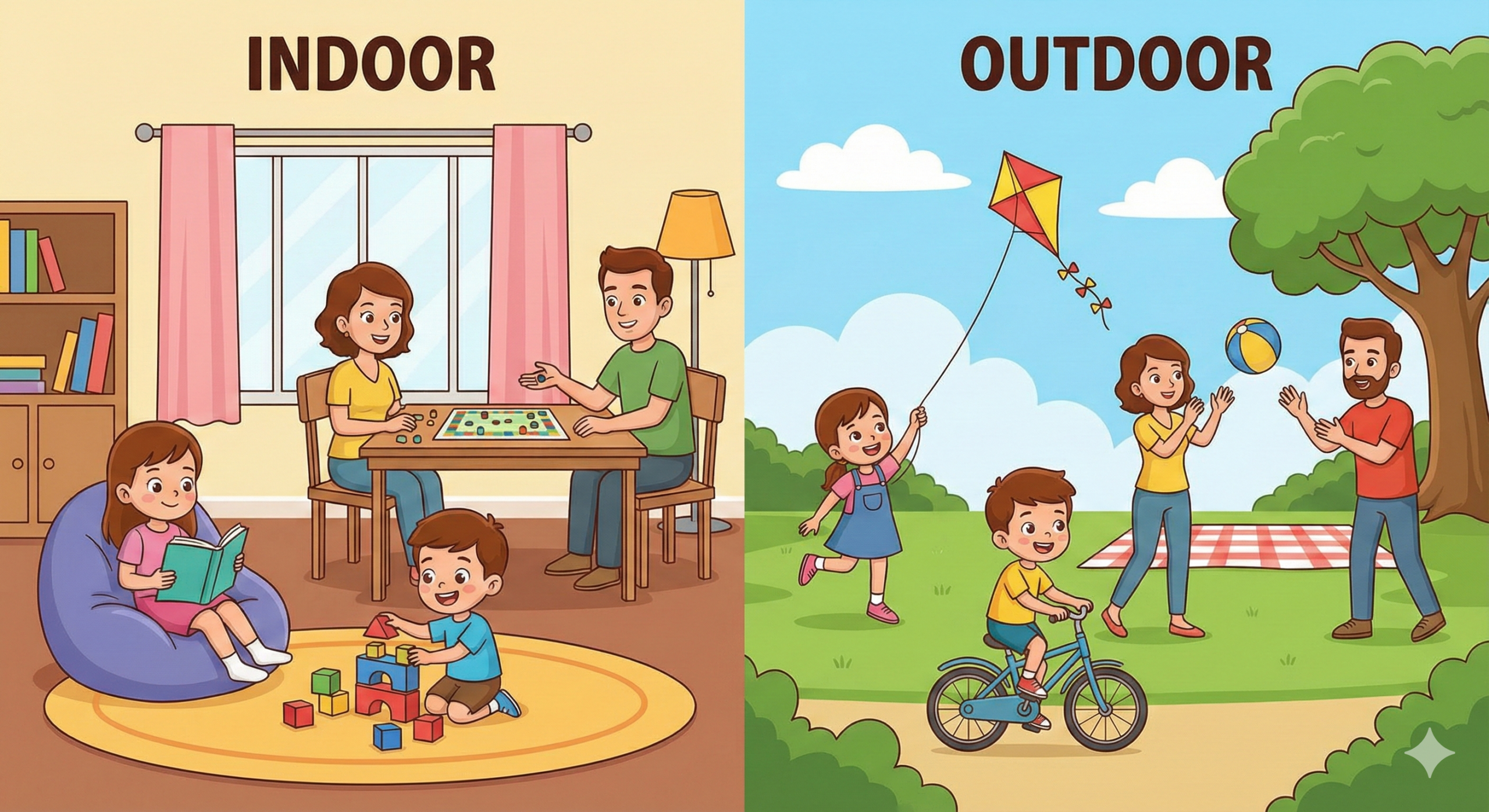 BÀI 14: INDOOR AND OUTDOOR ACTIVITIES (CÁC HOẠT ĐỘNG TRONG NHÀ VÀ NGOÀI TRỜI)